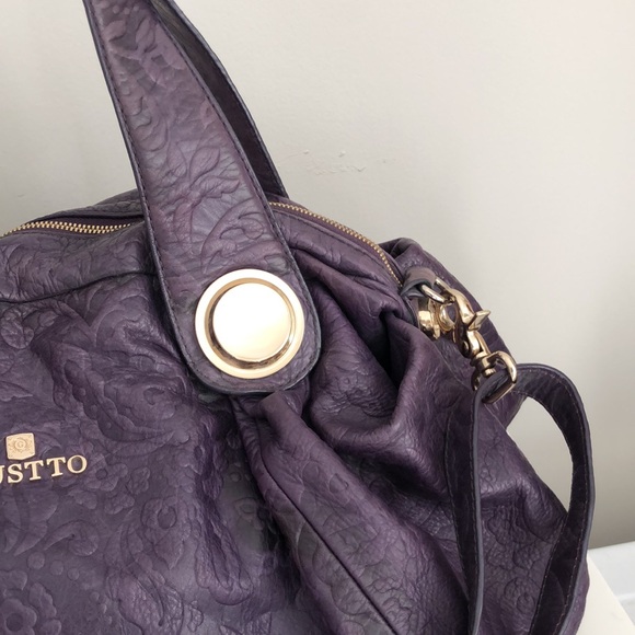 GUSTTO Purple Leather Crossbody Shoulder Bag - Picture 7 of 13